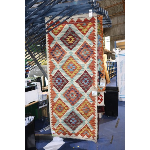 317 - 1 x Chobi Kilim runner approx 157 x 62cm