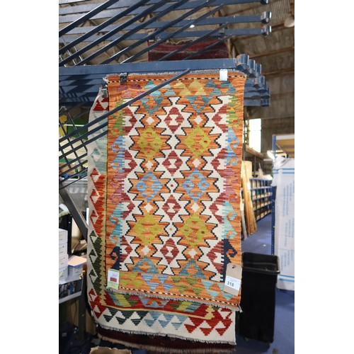 318 - 1 x Chobi Kilim rug approx 96 x 60cm