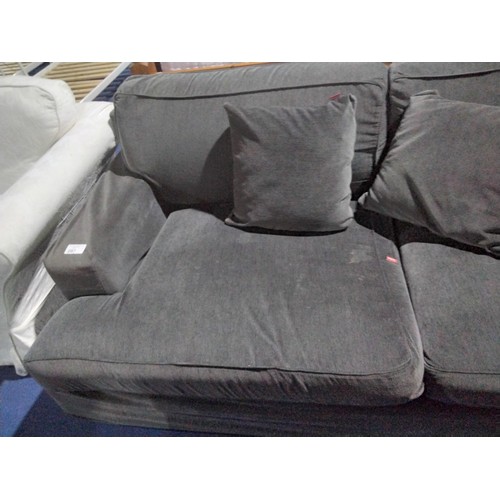 297 - 1 x Dekoria dark grey upholstered sofa approx 215cm wide. Please note that this sofa is used