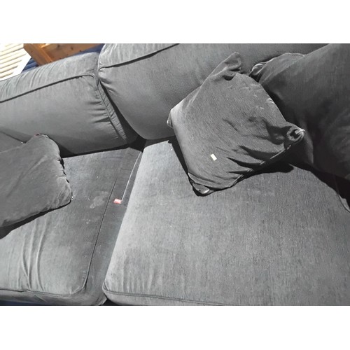 297 - 1 x Dekoria dark grey upholstered sofa approx 215cm wide. Please note that this sofa is used