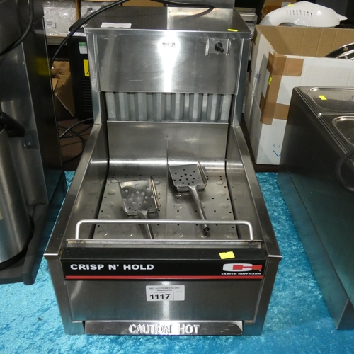 1117 - A commercial stainless steel heated chip scuttle by Carter Hoffman, crisp and hold type CNH14.N8 - t... 