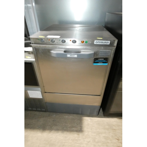 1142 - A commercial stainless steel counter top glass washer by Omniwash type Jolly - trade