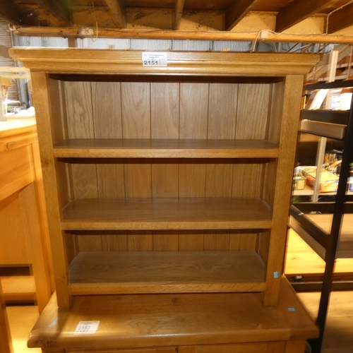 2151 - 1 x Oak open front bookcase approx 80cm w x 80cm high