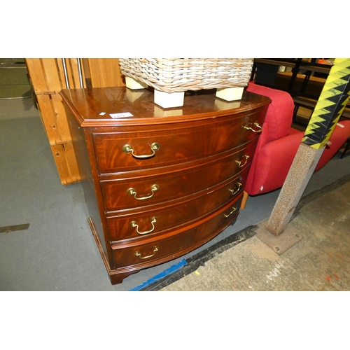 2182 - 1 x dark wood chest of 4 drawers approx 86cm wide