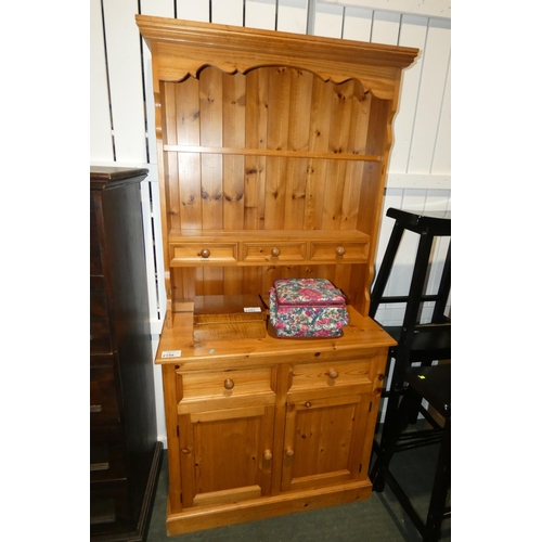 2198 - A two part Pine dresser approx 92cm w x 190cm high