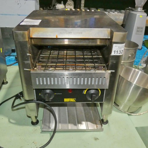 1132 - A commercial stainless steel conveyor toaster by Buffalo  Tested Working