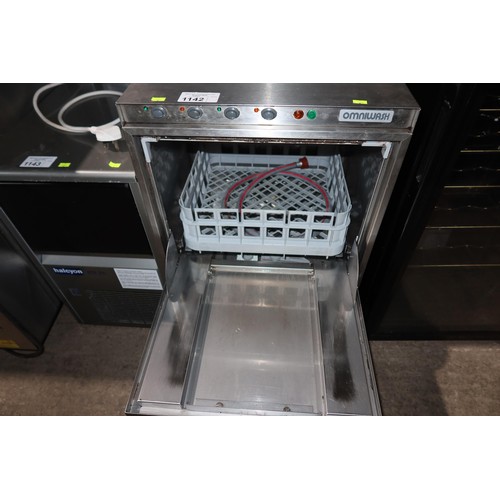 1142 - A commercial stainless steel counter top glass washer by Omniwash type Jolly - trade