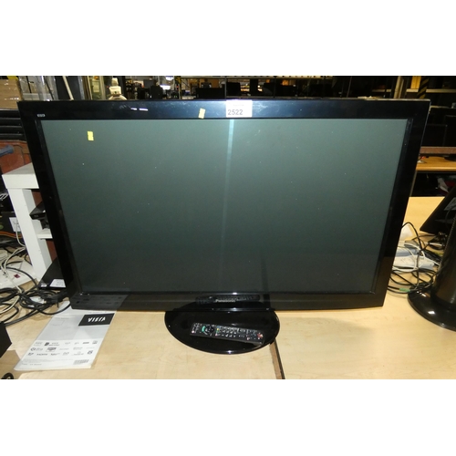 2522 - A 42 inch flat screen TV by Panasonic type TX-P42G20B with stand and remote control - trade