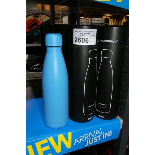 2606 - 12 x 500ml insulated metal drinking bottles by Microsang