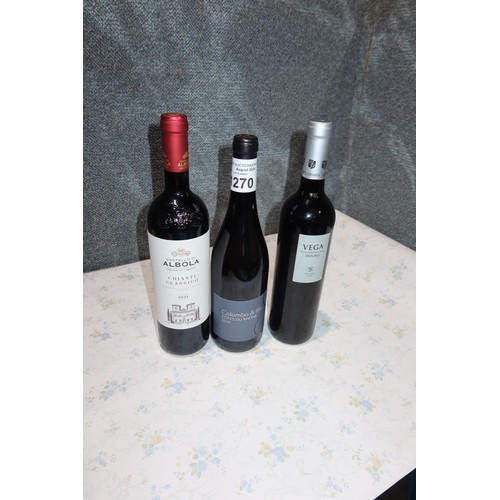 1270 - 3 bottles of Vega Douro, 2 x Castello Di Albola Chianti Classico & 1 x Colombo & Fille Cotes du rhon... 