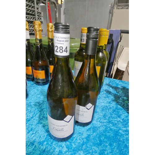 1284 - 3 x bottles of Alain Geoffroy Chablis