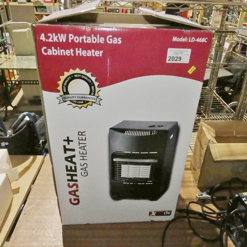 2029 - An X-Trade 4.2kw portable gas cabinet heater model LD-468C - No gas bottle is included