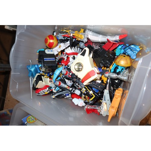 2111 - A quantity of various Power Ranger related toys / figures. Contents of 1 shelf