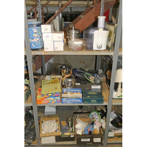 2115 - A quantity of various household items including games, crockery, 1 x domestic steam cleaner 240v, 1 ... 