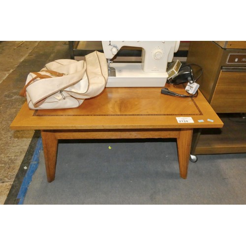 2124 - 1 x wooden coffee table approx 81 x 54cm