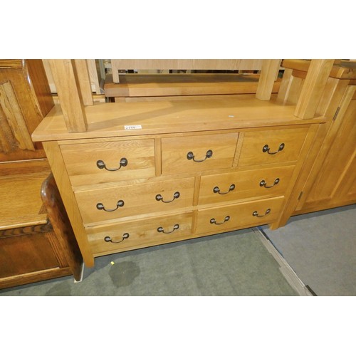 2150 - 1 x Oak chest of 7 drawers approx 125cm wide