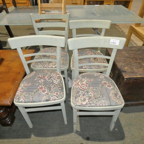 2165 - 4 similar painted wooden chairs with patterned upholstered seats