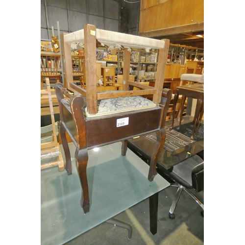 2169 - 1 x piano stool and 1 other stool