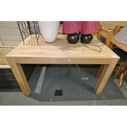 2176 - 1 x wooden dining table approx 130 x 91cm