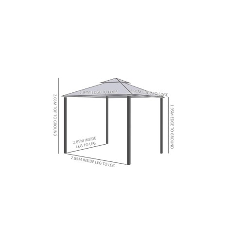 190 - 1 x Outsunny 3m x 3m garden gazebo with mesh sidewalls RRP £99