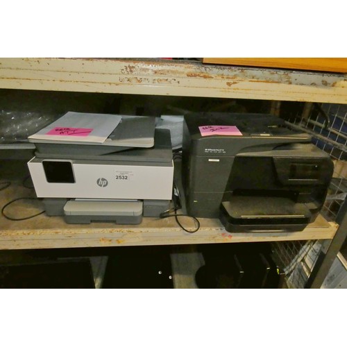 2532 - A multifunction printer by HP type Office Jet Pro 8710 (requires ink) & a HP Office Jet Pro 9010 whi... 