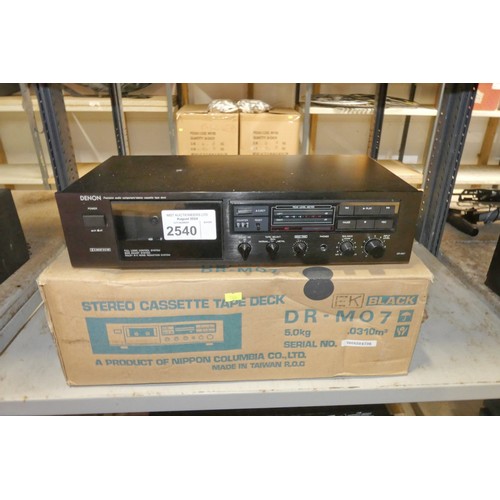 2540 - A boxed Denon stereo cassette deck type DRM07 - trade