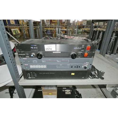 2574 - A Crestron audio video control processor, Samson Power Bite PB10, an Extron DMP128 & an Extron IN160... 