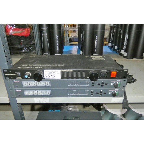 2576 - A Crestron audio video control processor, Samson Power Bite PB10 & 2 Extron IN1606. Contents of 1 sh... 