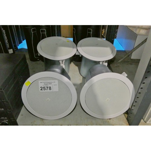 2578 - 4 x ceiling mounted speakers by Ecler type 24C - trade