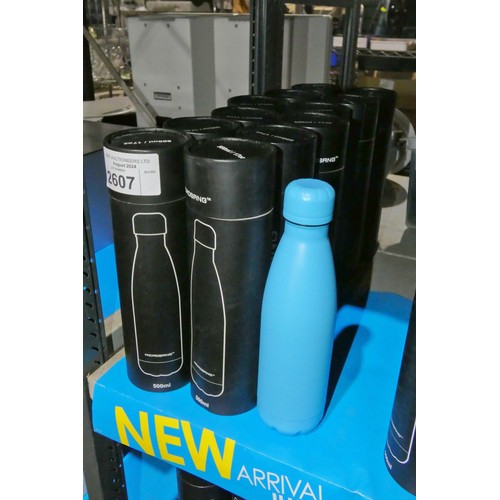 2607 - 12 x 500ml insulated metal drinking bottles by Microsang