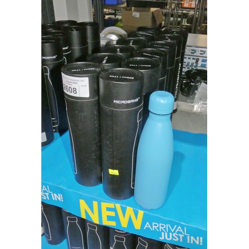 2608 - 12 x 500ml insulated metal drinking bottles by Microsang