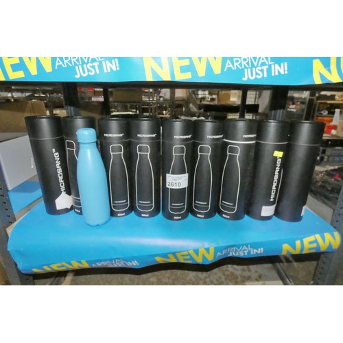 2610 - 9 x 500ml insulated metal drinking bottles by Microsang