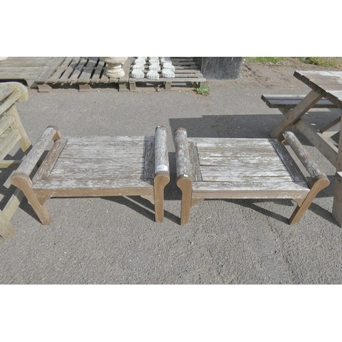 2667 - 2 wooden garden stools