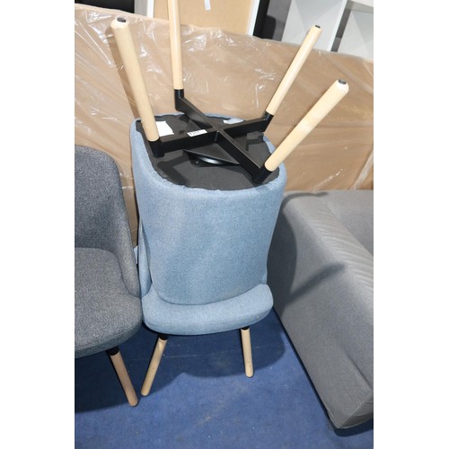 1317 - 2 x blue upholstered chairs