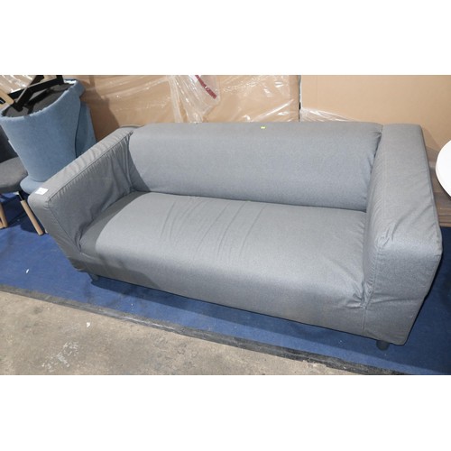 1318 - 1 x grey upholstered reception tyoe sofa approx 175cm wide