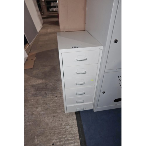 1320 - 1 x grey metal 6 drawer index type cabinet approx 28 x 41 x 66cm high