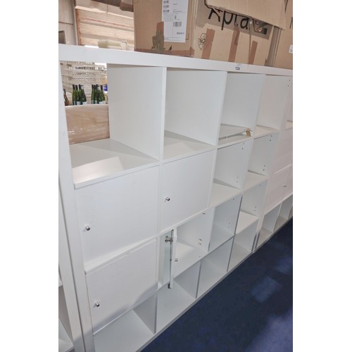 1324 - 1 x IKEA white Kallax cube storage shelving unit approx 147 x 39 x 147cm high