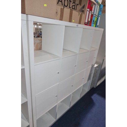 1325 - 1 x IKEA white Kallax cube storage shelving unit approx 147 x 39 x 147cm high