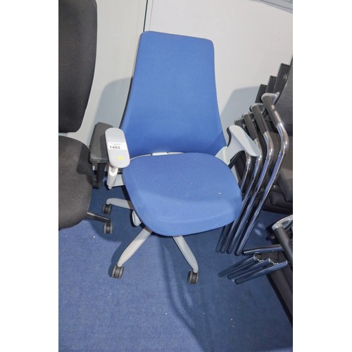 1403 - 1 x Herman Miller Sayl blue / grey office swivel chair