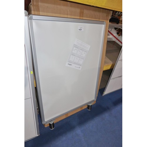 1437 - 1 x Clipable metal / plastic pavement sign board approx 80 x 105cm. Please note this is for a sign b... 