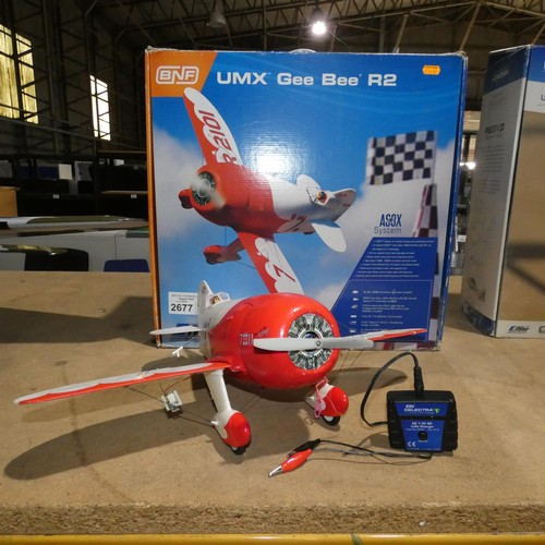 2677 - A UMX Gee Bee R2 BNF radio controlled model aircraft by E-Flite fitted with 1 x electric motor / 1 x... 