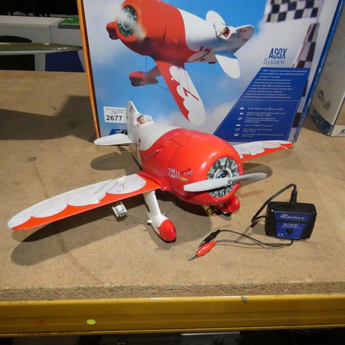 2677 - A UMX Gee Bee R2 BNF radio controlled model aircraft by E-Flite fitted with 1 x electric motor / 1 x... 