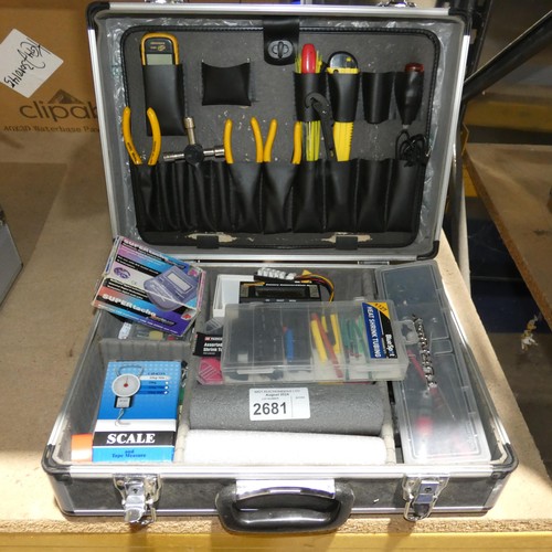 2681 - 1 x carry case containing a radio control enthusiasts tool kit and accessories including 1 x Overlan... 