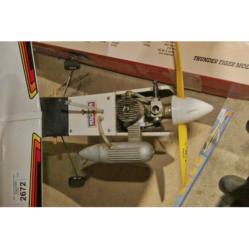 2672 - 1 x Thunder Tiger Olympic-20T radio controlled model aircraft, wing span approx 127cm / 50 inches, w... 