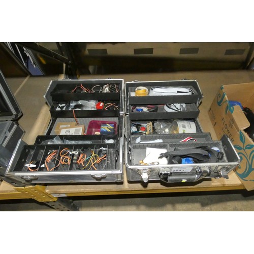 2683 - 2 x carry cases containing a quantity of various radio control aircraft related items. Not practical... 