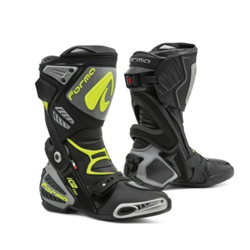 1013 - A pair of Forma Ice Pro Black / Grey / Yell Fluo motorcycle boots RRP £261 size EUR 42