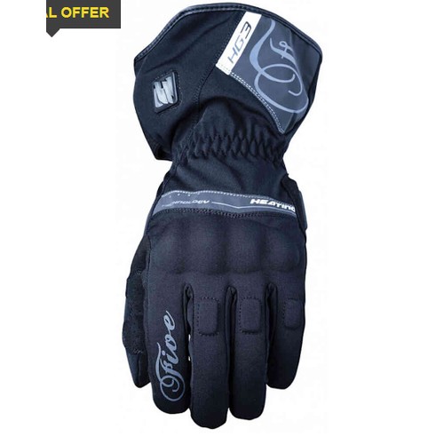 1421 - 1 x pair of Five HG3 Evo womens heated motorcycle gloves size L RRP £180. Please note that no batter... 