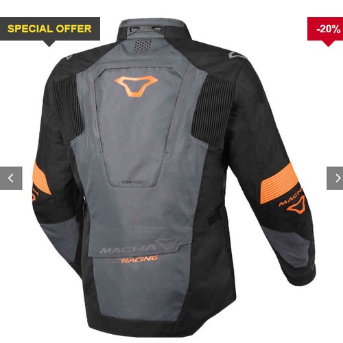 1483 - 1 x Macna Notch motorcycle jacket size L UK 42 RRP £200 - black / grey / orange