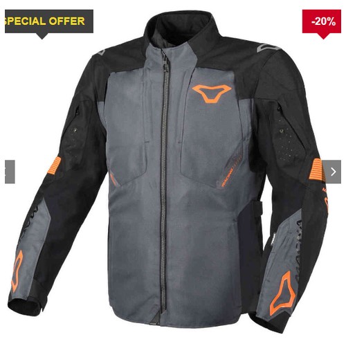 1483 - 1 x Macna Notch motorcycle jacket size L UK 42 RRP £200 - black / grey / orange