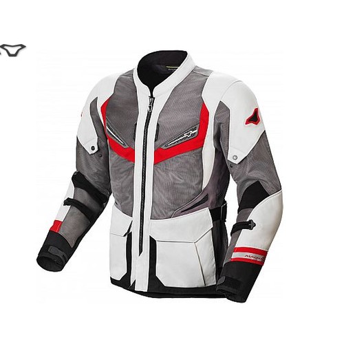 1492 - 1 x Macna Aerocon motorcycle jacket size L UK 42 RRP £175 - night eye light grey / red